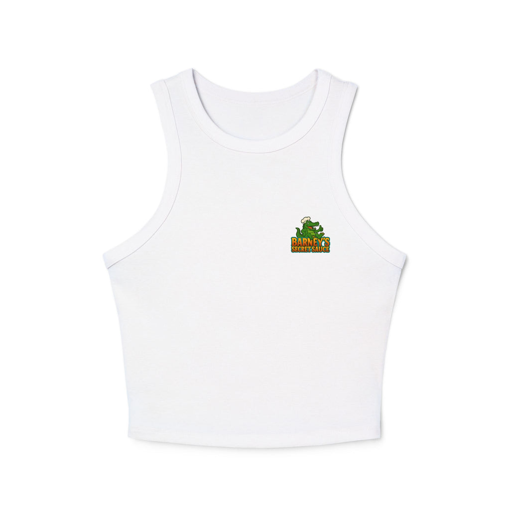 Women's Micro Rib Racer Tank Top - 'I Like to Get a Little Saucy'