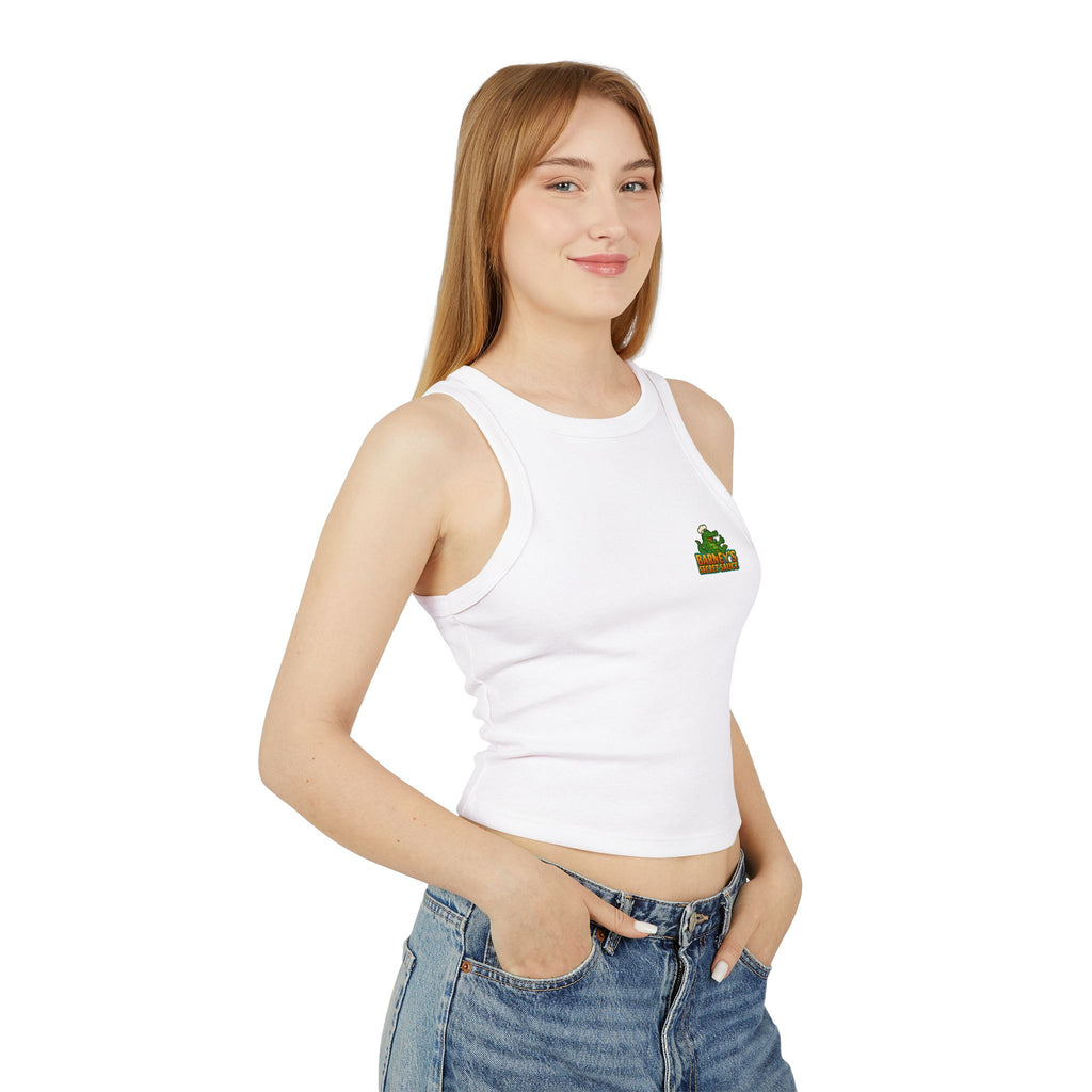 Women's Micro Rib Racer Tank Top - 'I Like to Get a Little Saucy'